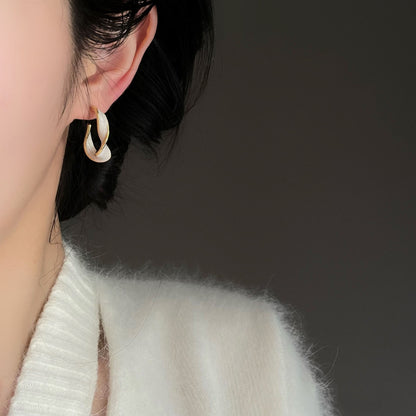 1 Pair Commute Korean Style Round Copper Earrings