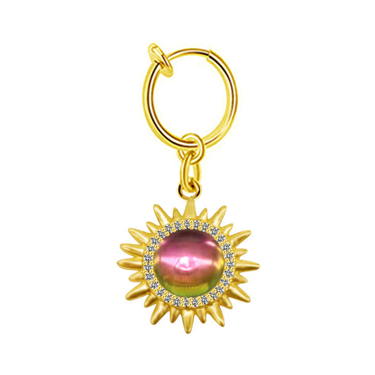 Casual Hawaiian Tropical Sun Stainless Steel Alloy Copper Gold Plated Rhinestones Belly Ring In Bulk