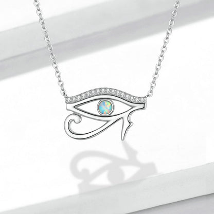 Casual Devil's Eye Hand Of Fatima Skull Sterling Silver White Gold Plated Glass Zircon Necklace In Bulk