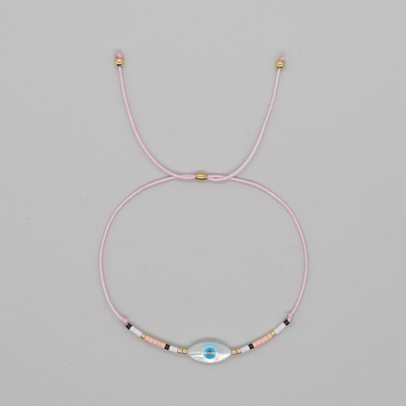 Casual Bohemian Devil's Eye Glass Glass Shell Beaded Handmade Women's Bracelets
