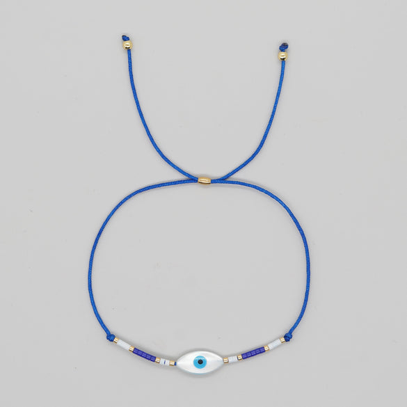 Casual Bohemian Devil's Eye Glass Glass Shell Beaded Handmade Women's Bracelets