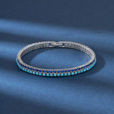 Elegant Streetwear Geometric Sterling Silver Zircon Bracelets In Bulk