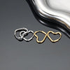 1 Pair Simple Style Heart Shape Plating Metal Stainless Steel 18k Gold Plated Hoop Earrings