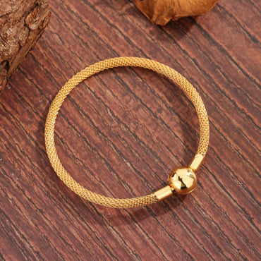 Modern Style Simple Style Commute Round Copper Plating Wristband