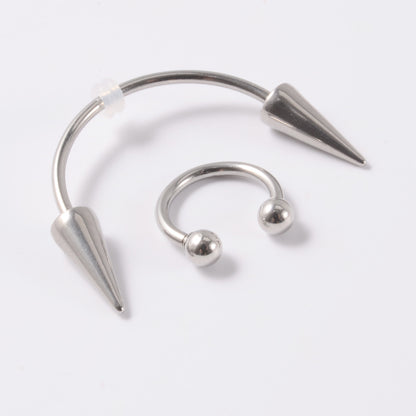Simple Style Cool Style Solid Color Stainless Steel Plating Lip Stud