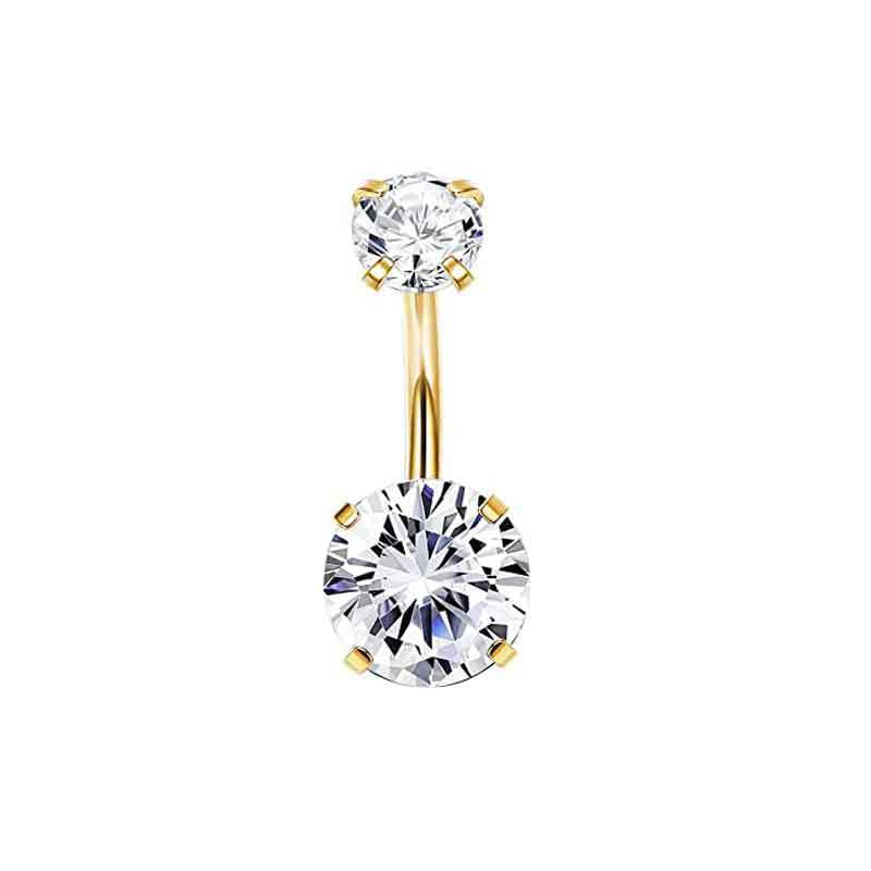 1 Piece Simple Style Heart Shape Pineapple Butterfly Plating Inlay Stainless Steel Zircon Navel Stud