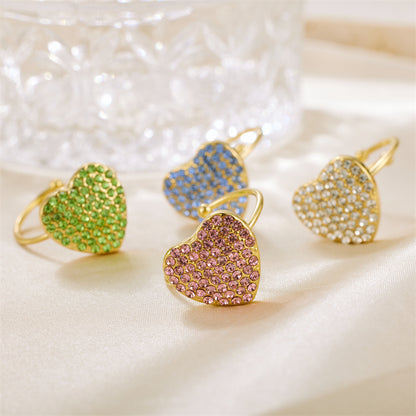 Vintage Style Heart Shape Stainless Steel Plating 18k Gold Plated Open Rings