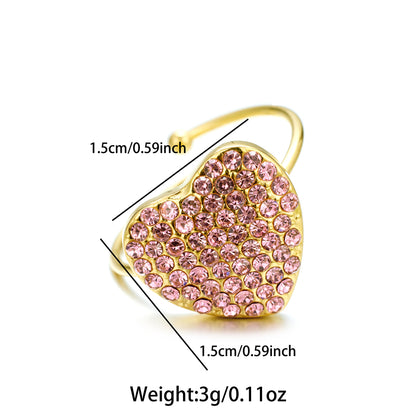 Vintage Style Heart Shape Stainless Steel Plating 18k Gold Plated Open Rings