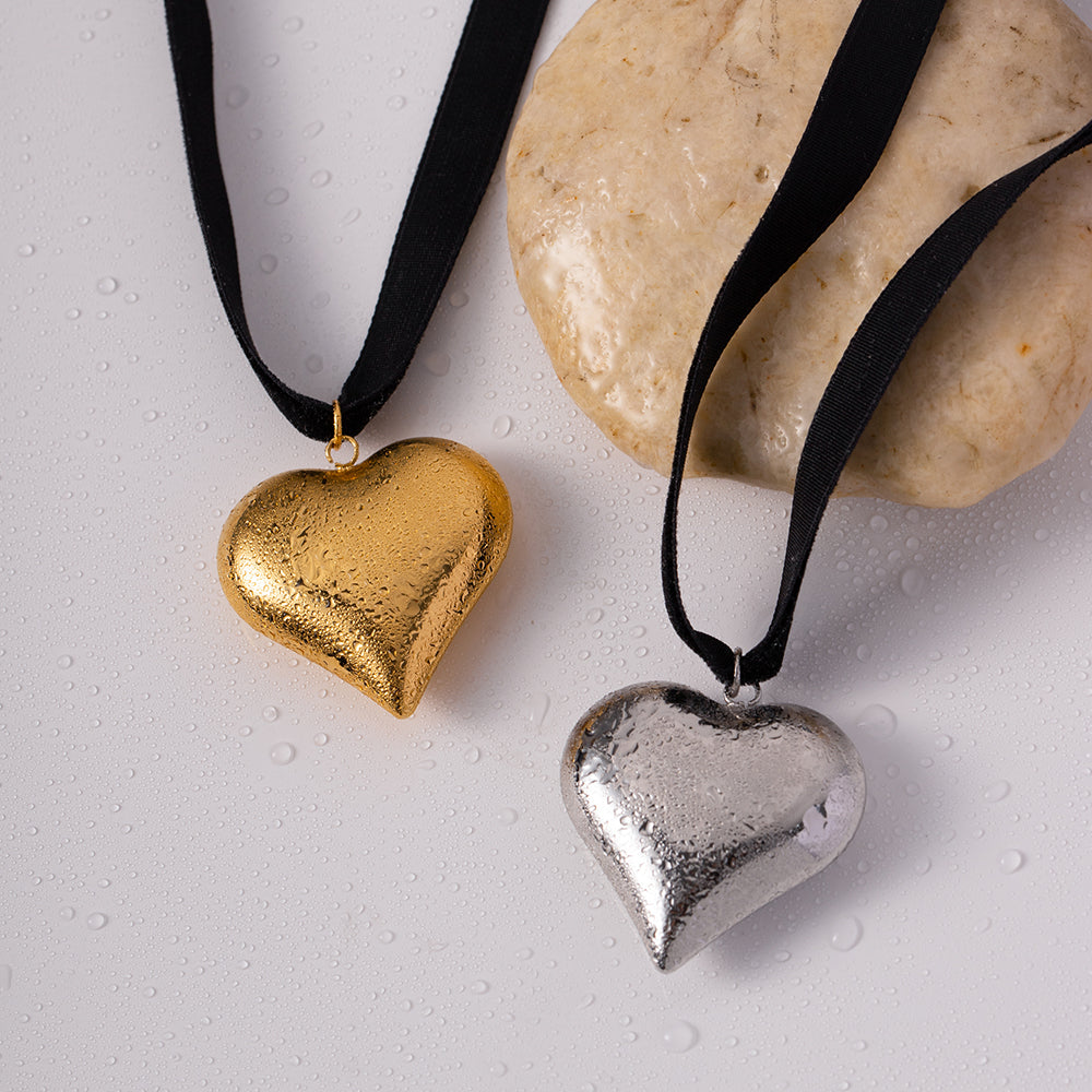 Wholesale Classic Style Heart Shape Stainless Steel Cloth Plating 18k Gold Plated Pendant Necklace