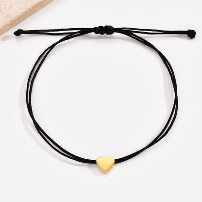 Ig Style Modern Style Classic Style Heart Shape Stainless Steel Plating Braid Gold Plated Bracelets