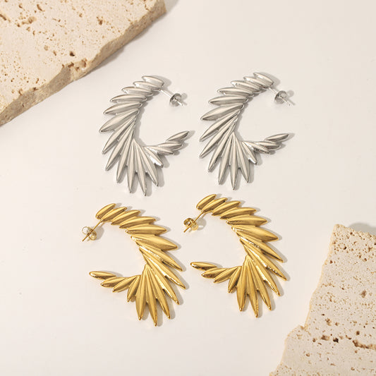 1 Pair Nordic Style Vintage Style Wings Plating Stainless Steel 18k Gold Plated Ear Studs