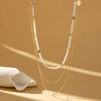 Casual Vacation Simple Style Heart Shape Imitation Pearl Copper Women's Waist Chain