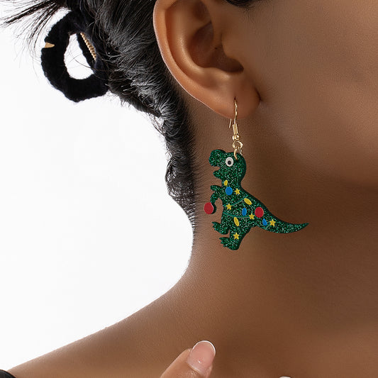 1 Pair Nordic Style Dinosaur Plastic Drop Earrings