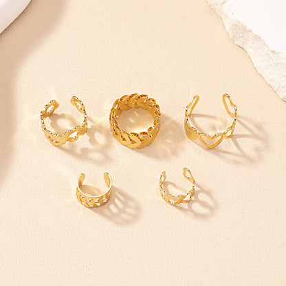 Vacation Heart Shape Flower Alloy Plating Gold Plated Women's Toe Rings