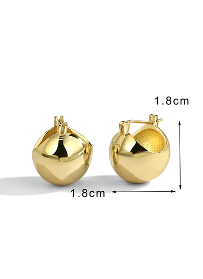 1 Pair Basic Classic Style Commute Solid Color Plating Copper 18k Gold Plated Earrings