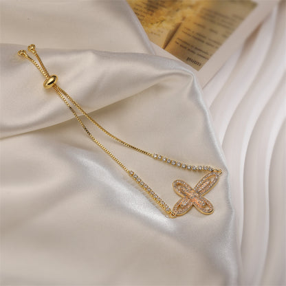 Casual Streetwear Cross Copper 18k Gold Plated Zircon Bracelets In Bulk