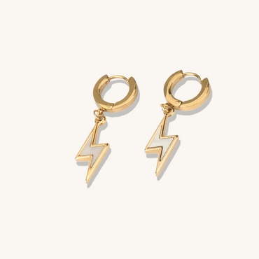 1 Pair Casual Elegant Retro Lightning Plating Inlay Stainless Steel Resin 18k Gold Plated Drop Earrings