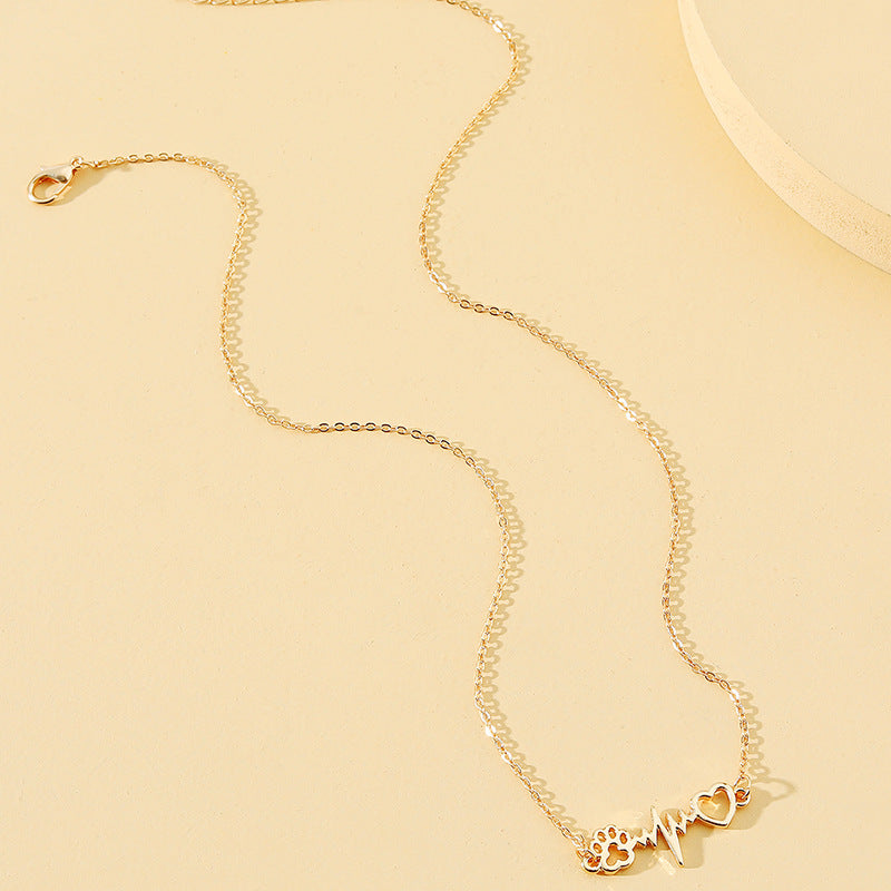 Cute Simple Style Heart Shape Alloy Plating Gold Plated Women's Necklace
