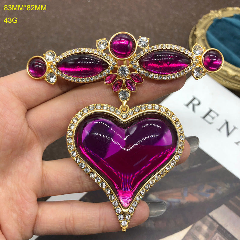 Cute Heart Shape Bow Knot Alloy Inlay Artificial Rhinestones Women's Earrings Brooches