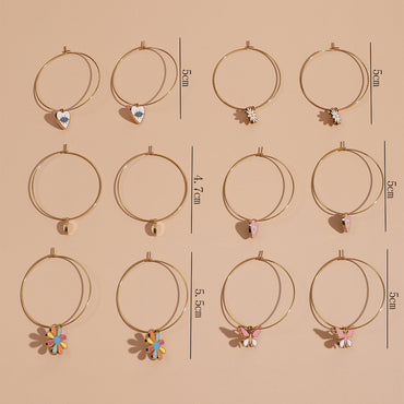 1 Pair Casual Moon Butterfly Plating Stainless Steel Gold Plated Drop Earrings