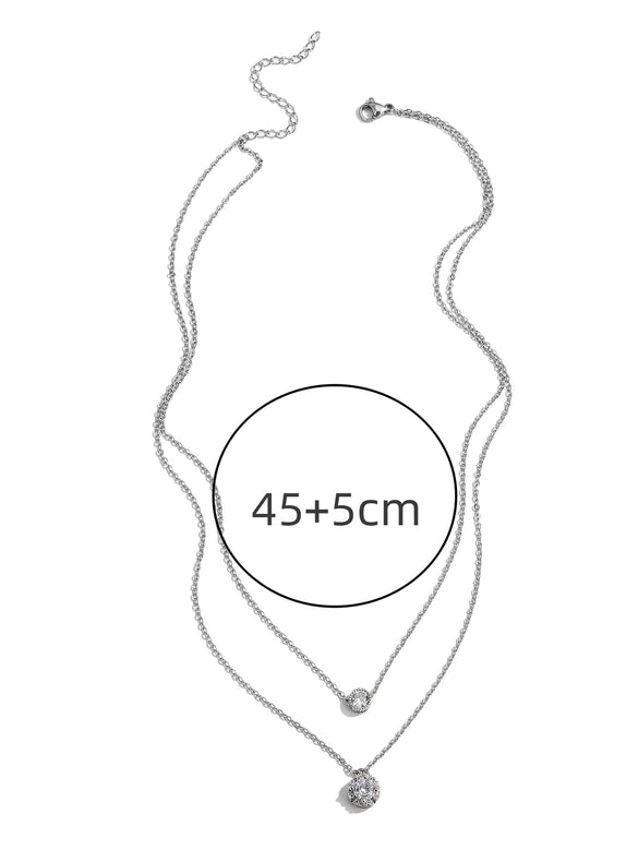 Elegant Lady Solid Color Stainless Steel Copper Plating 18k Gold Plated Layered Necklaces