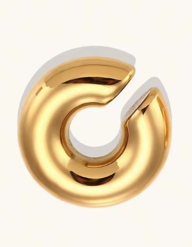 1 Piece Simple Style Solid Color Plating Stainless Steel Gold Plated Ear Cuffs