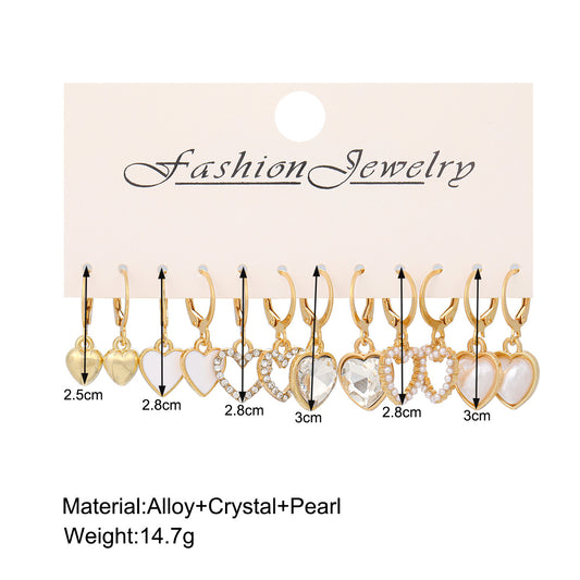 1 Set Elegant Basic Lady Heart Shape Plating Inlay Alloy Zircon Drop Earrings