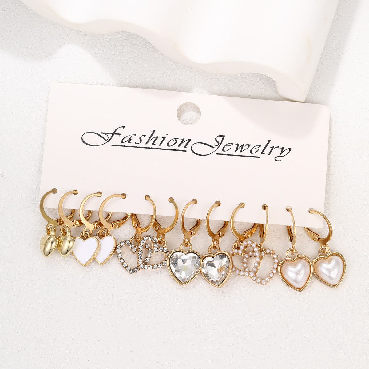 1 Set Elegant Basic Lady Heart Shape Plating Inlay Alloy Zircon Drop Earrings