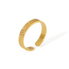 Titanium Steel 18K Gold Plated Simple Style Inlay Circle Rhinestones Open Rings