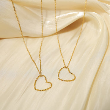 Ig Style French Style Commute Heart Shape Stainless Steel Titanium Steel Plating 18k Gold Plated Pendant Necklace