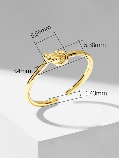 Lady Simple Style Circle Knot Sterling Silver Plating Open Rings