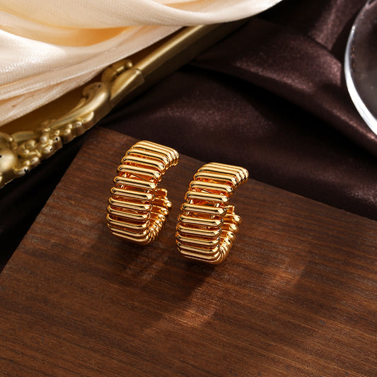 1 Pair Ig Style Modern Style Simple Style Geometric Plating Copper 18k Gold Plated Ear Studs