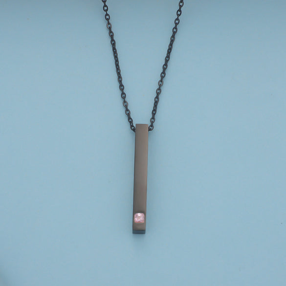 Simple Style Rectangle Stainless Steel Plating Inlay Zircon 18k Gold Plated Rose Gold Plated Pendant Necklace