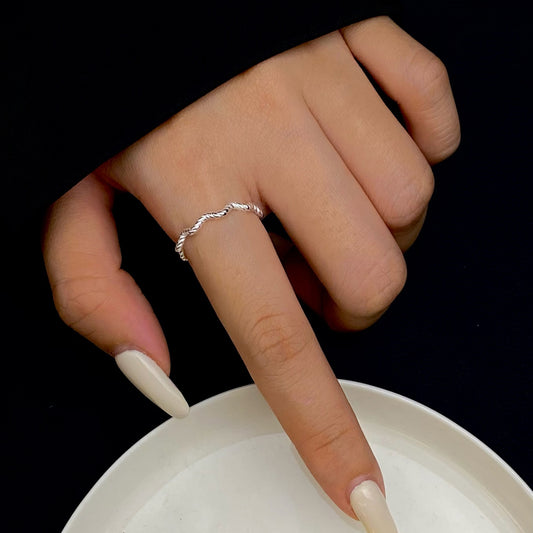 Elegant Simple Style Solid Color Sterling Silver Plating Silver Plated Open Rings