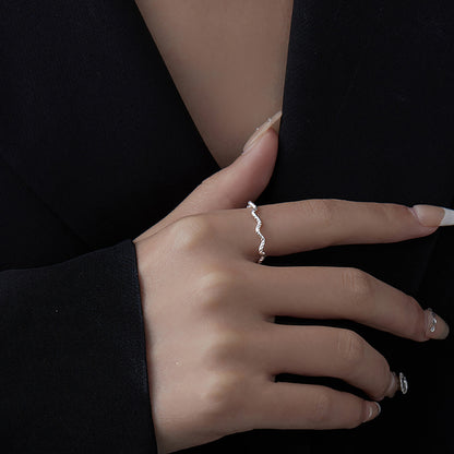 Elegant Simple Style Solid Color Sterling Silver Plating Silver Plated Open Rings