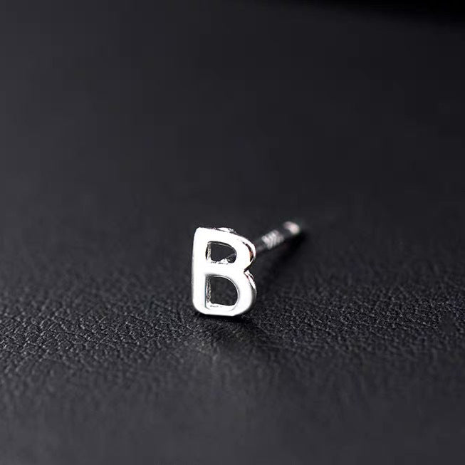 1 Piece Hip-hop Retro Letter Plating Sterling Silver Silver Plated Ear Studs