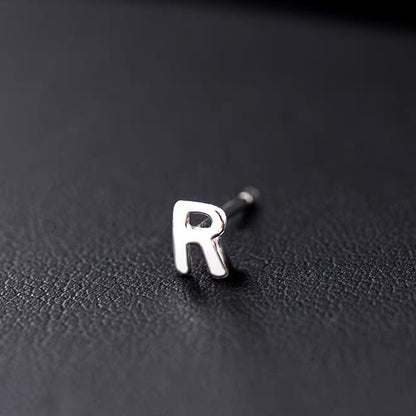 1 Piece Hip-hop Retro Letter Plating Sterling Silver Silver Plated Ear Studs