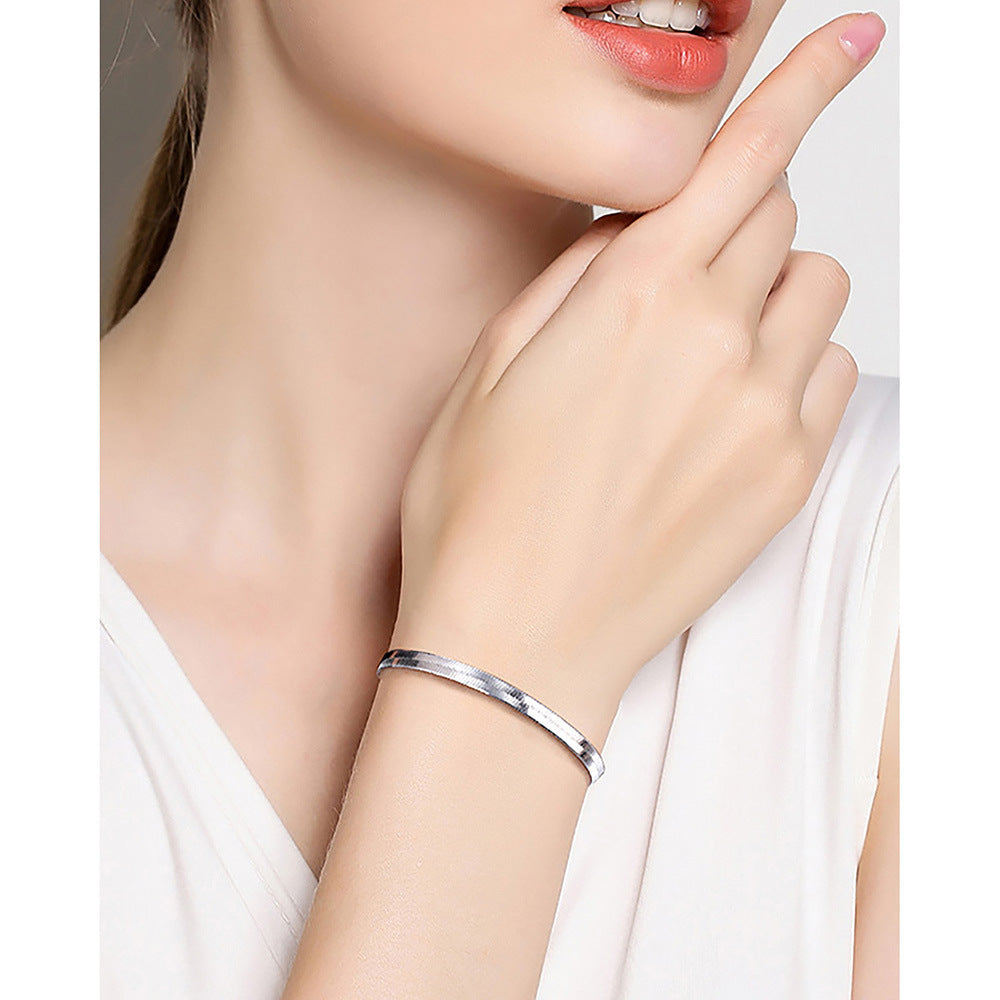 Simple Style Solid Color Sterling Silver Plating Bracelets