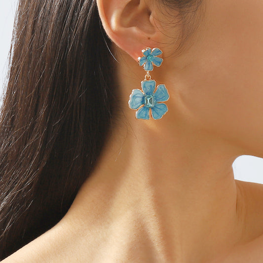 1 Pair Modern Style Sweet Simple Style Flower Alloy Drop Earrings