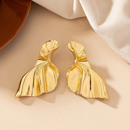 Wholesale Jewelry Simple Style Heart Shape Alloy 14k Gold Plated Asymmetrical Plating Ear Studs