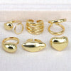 Vintage Style Simple Style Water Droplets Heart Shape Copper Gold Plated Open Rings In Bulk