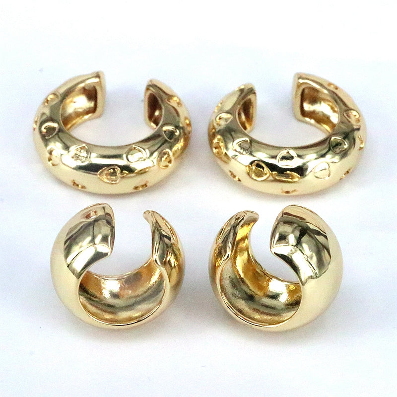 1 Pair Elegant Luxurious Heart Shape Plating Copper 18k Gold Plated Ear Cuffs
