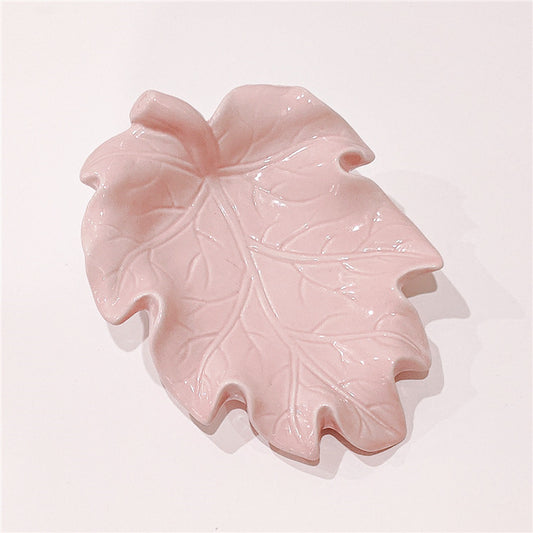 Pastoral Leaf Ceramics Soap Dish