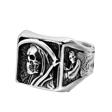 Gothic Hip-hop Skull Stainless Steel Polishing Men's Rings