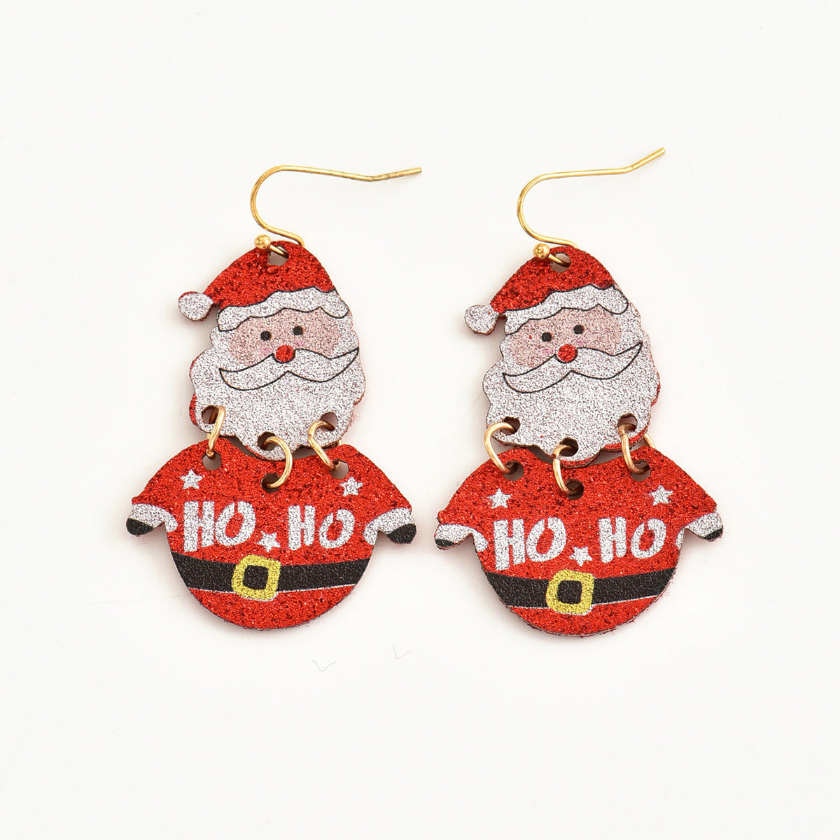 Cartoon Style Santa Claus Cloth Epoxy Christmas Kid's Earrings