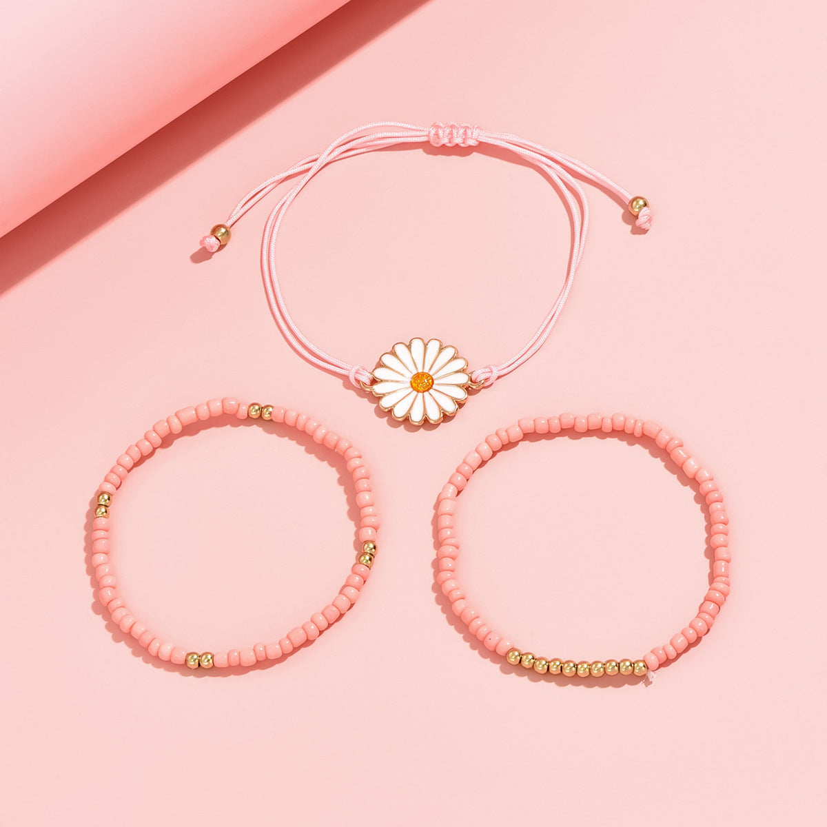 Simple Style Daisy Glass Beaded Kid's Bracelets