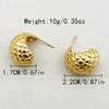 1 Pair Casual Modern Style Classic Style C Shape Plating Inlay Stainless Steel Zircon Gold Plated Ear Studs