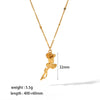 Wholesale Simple Style Rose Stainless Steel Polishing Plating 18k Gold Plated Rings Necklace