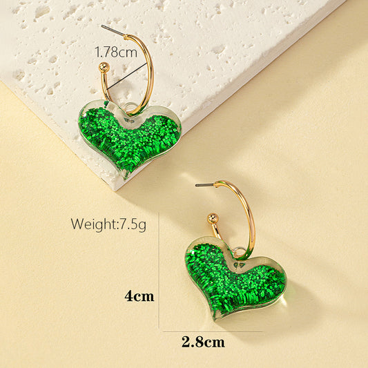 1 Pair Modern Style Streetwear Geometric Circle Heart Shape Plating Arylic Alloy Ferroalloy 14k Gold Plated Drop Earrings