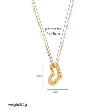 Commute Heart Shape Stainless Steel Plating 18k Gold Plated Pendant Necklace